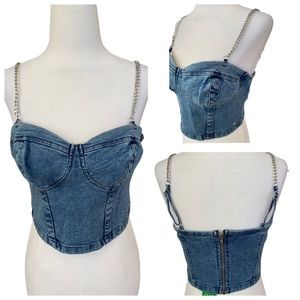 Guess Los Angeles Denim Bustier.  Size: Small. New With Tag